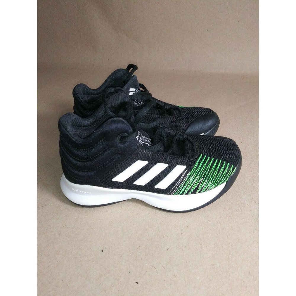 Adidas Explosive Ignite B96478 Kids Size 11K Basketball Black/White/Green   SH2